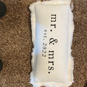 White, mr&mrs pillow